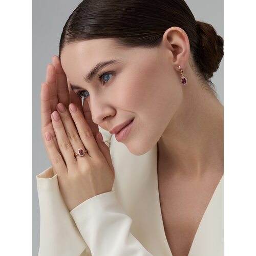 Серьги с рубинами и бриллиантами из золота 585 пробы