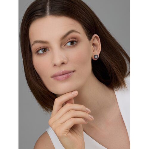 Серьги с сапфирами и бриллиантами из белого золота 585 пробы