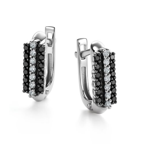 Серьги с бриллиантами из белого золота 585 пробы арт. 26006-213