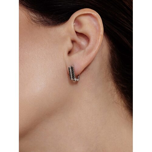 Серьги с бриллиантами из белого золота 585 пробы арт. 26006-213