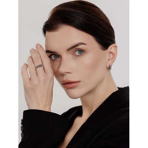 Серьги с бриллиантами из белого золота 585 пробы арт. 26006-213