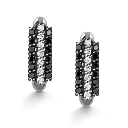 Серьги с бриллиантами из белого золота 585 пробы