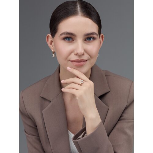 Серьги "Клевера" с танцующими бриллиантами из золота 585 пробы