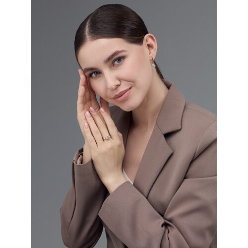 Серьги "Клевера" с танцующими бриллиантами из золота 585 пробы