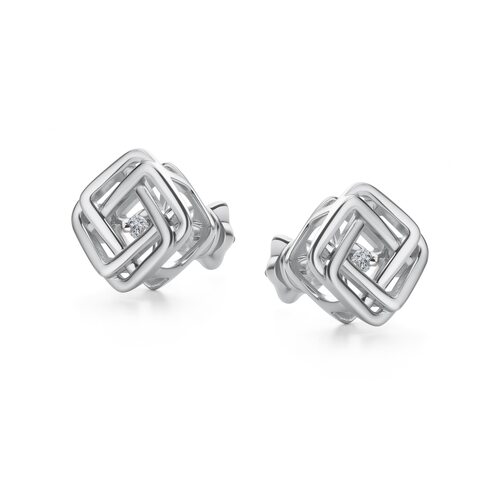 Серьги с бриллиантами из белого золота 585 пробы