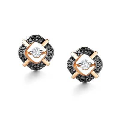 Серьги с танцующими бриллиантами из золота 585 пробы