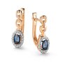 Серьги с сапфирами и бриллиантами из золота 585 пробы арт. 26091-102