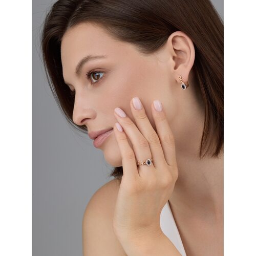 Серьги с сапфирами и бриллиантами из золота 585 пробы арт. 26091-102