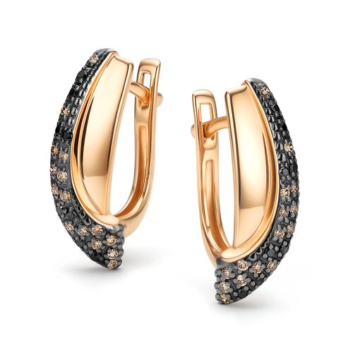 Серьги с бриллиантами из золота 585 пробы