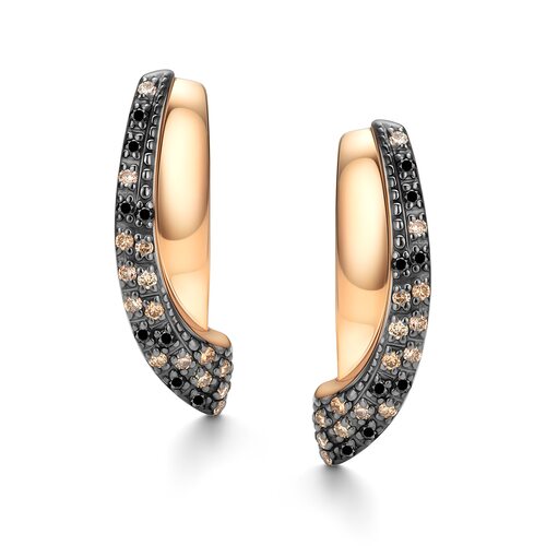 Серьги с бриллиантами из золота 585 пробы