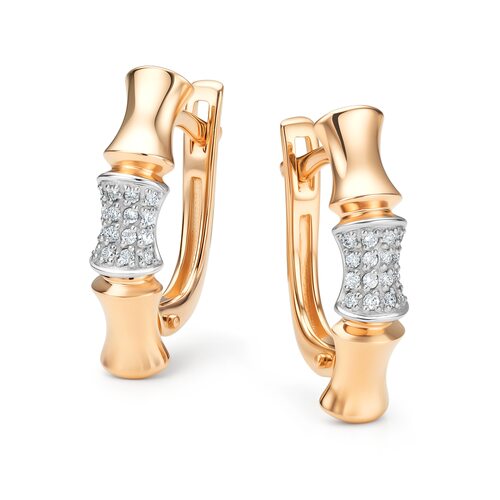 Серьги с бриллиантами из золота 585 пробы