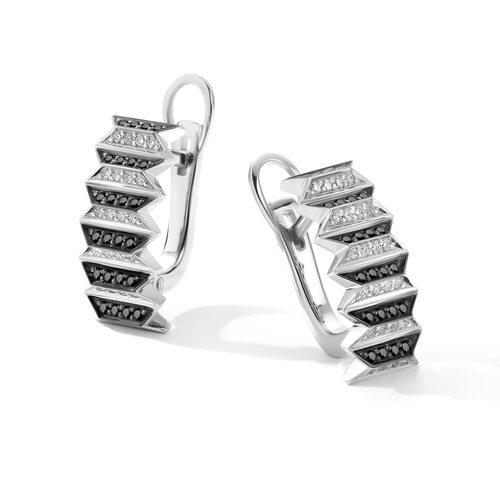 Серьги с бриллиантами из белого золота 585 пробы