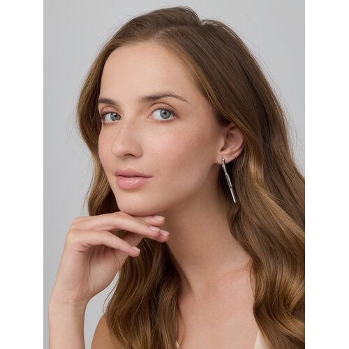 Серьги с бриллиантами из белого золота 585 пробы