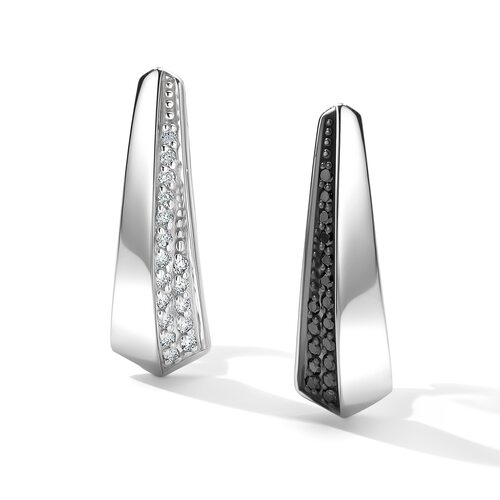 Серьги с бриллиантами из белого золота 585 пробы