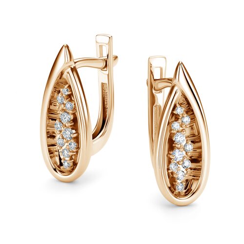 Серьги с бриллиантами из золота 585 пробы арт. 26312-100