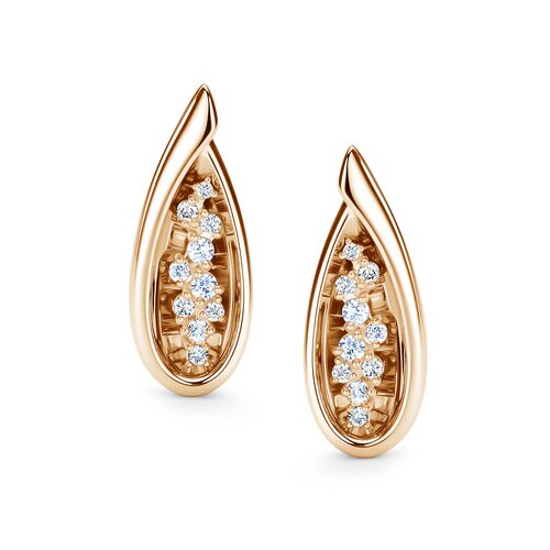 Серьги с бриллиантами из золота 585 пробы арт. 26312-100