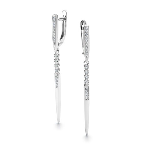 Серьги с бриллиантами из белого золота 585 пробы