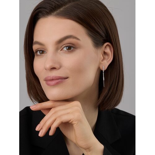 Серьги с бриллиантами из белого золота 585 пробы