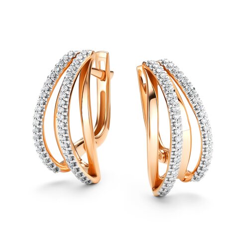 Серьги с бриллиантами из золота 585 пробы арт. 26341-100