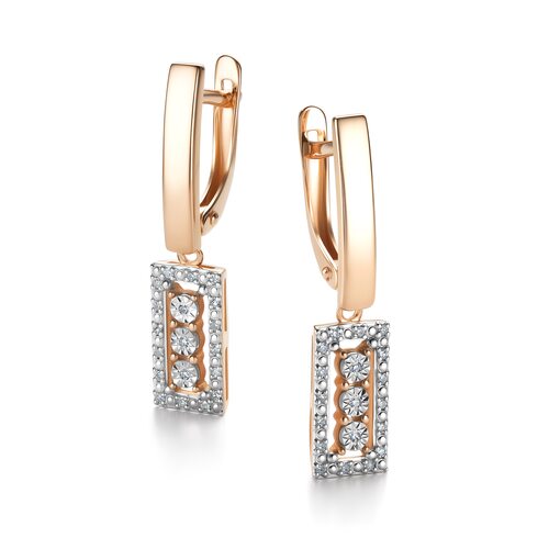 Серьги с бриллиантами из золота 585 пробы арт. 26364-100