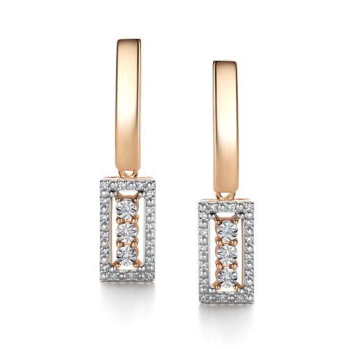 Серьги с бриллиантами из золота 585 пробы арт. 26364-100