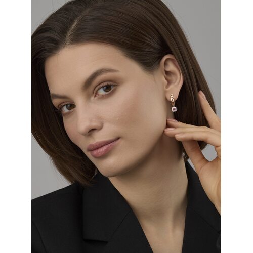 Серьги с рубинами и бриллиантами из золота 585 пробы