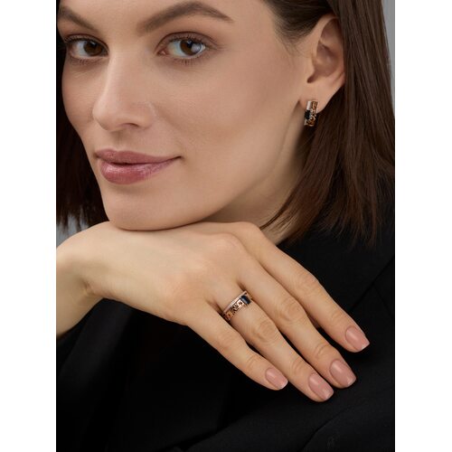 Серьги с сапфирами и бриллиантами из золота 585 пробы арт. 26376-102