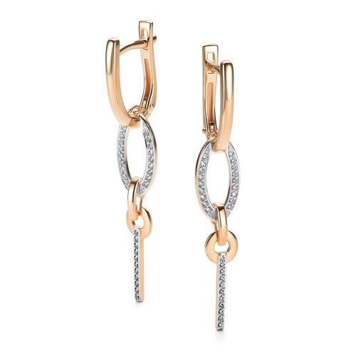 Серьги с бриллиантами из золота 585 пробы