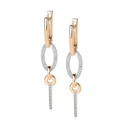 Серьги с бриллиантами из золота 585 пробы