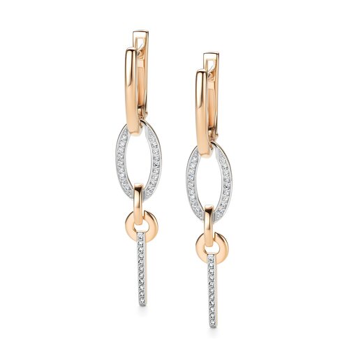 Серьги с бриллиантами из золота 585 пробы