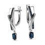 Серьги с сапфирами и бриллиантами из белого золота 585 пробы арт. 26427-202