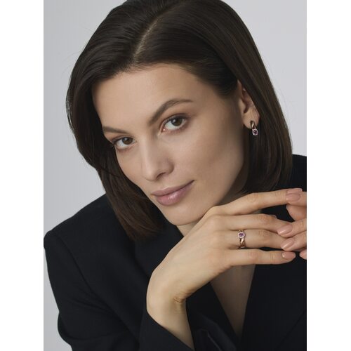 Серьги с рубинами и бриллиантами из золота 585 пробы