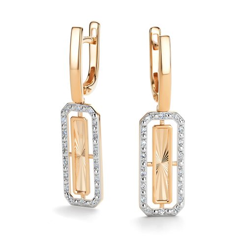 Серьги с бриллиантами из золота 585 пробы