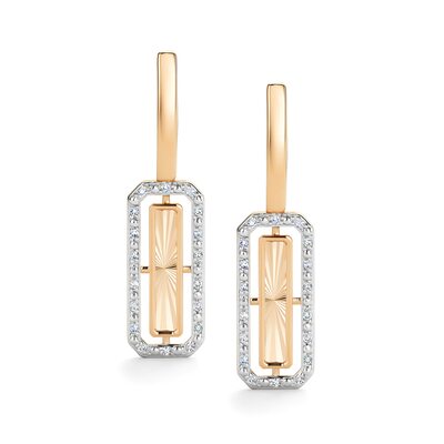 Серьги с бриллиантами из золота 585 пробы