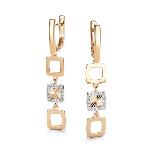 Серьги с бриллиантаим из золота 585 пробы