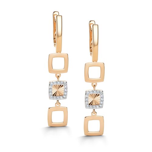 Серьги с бриллиантаим из золота 585 пробы