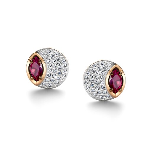 Серьги с рубинами и бриллиантами из золота 585 пробы