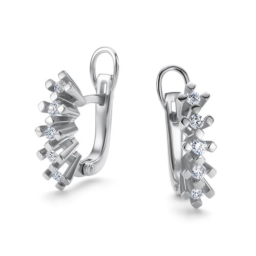 Серьги с бриллиантами из белого золота 585 пробы