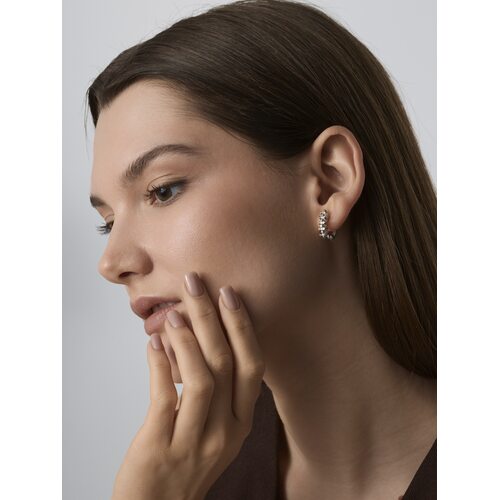 Серьги с бриллиантами из белого золота 585 пробы