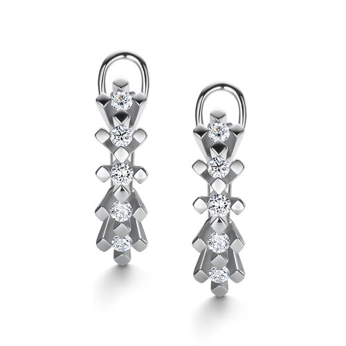 Серьги с бриллиантами из белого золота 585 пробы