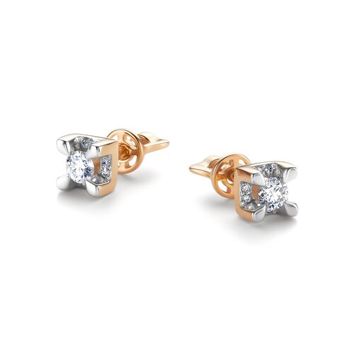 Серьги с бриллиантами из золота 585 пробы