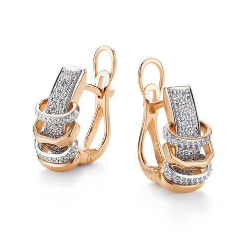 Серьги с бриллиантами из золота 585 пробы