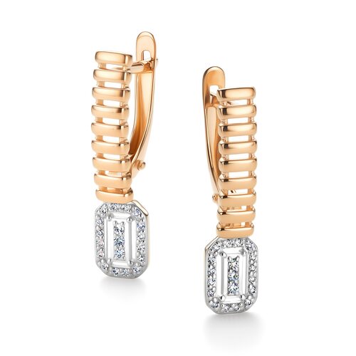 Серьги с бриллиантами из золота 585 пробы