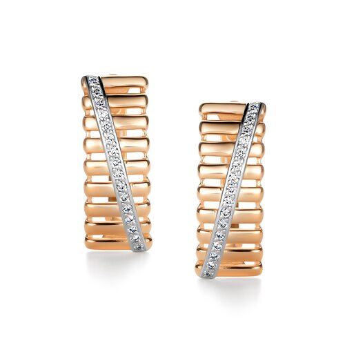 Серьги с бриллиантами из золота 585 пробы