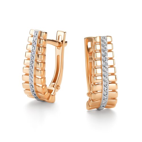 Серьги с бриллиантами из золота 585 пробы