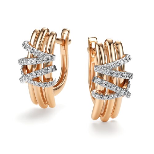 Серьги с бриллиантами из золота 585 пробы арт. 26726-100