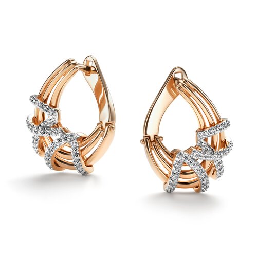 Серьги с бриллиантами из золота 585 пробы