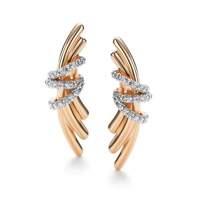 Серьги с бриллиантами из золота 585 пробы