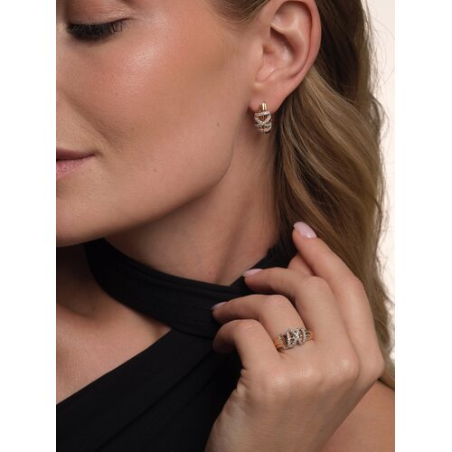 Серьги с бриллиантами из золота 585 пробы арт. 26730-100