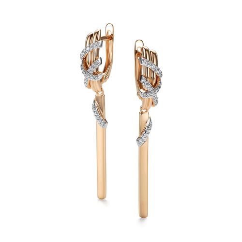 Серьги с бриллиантами из золота 585 пробы